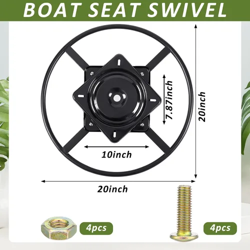 Vista 3 de Blulu Kit de base de anillo giratorio de 20 pulgadas para sofá reclinable de alta resistencia con piezas de repuesto de silla giratoria de 10