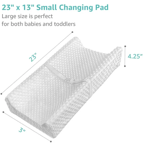 Vista 2 de YENING Mini cambiador pequeño de 23 x 13 pulgadas con funda lavable, cambiador de pañales impermeable para bebé, tapete para tocador y mesa