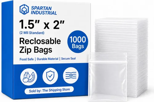 Vista 14 de Spartan Industrial - Bolsas pequeñas con cremallera de 1 x 1 pulgada (1000 unidades) - Mini bolsas de polietileno transparentes con cierre