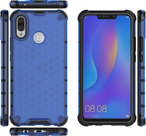 Vista 181 de Pzwoxukhov Funda compatible con Huawei Nova 3i, compatible con Huawei P Smart+ 2018 Honeycomb Anti-Drop Shock-Absorbing Case Negro