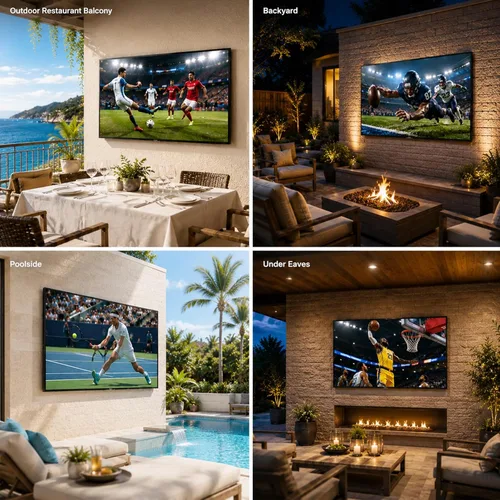 Vista 7 de 360SPB 55 pulgadas 4K TV al aire libre, 1000 liendres, IP55 impermeable