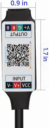 Vista 4 de DC 5V-24V Mini Bluetooth RGB Controller 6A para 3528 5050 COB LED Tira de luz Controlador inalámbrico de teléfono inteligente (negro)