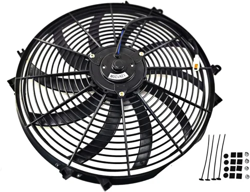 Vista 5 de 16" 12V 120W Universal Slim Fan Push Pull Radiador eléctrico Kit de montaje de refrigeración (negro)
