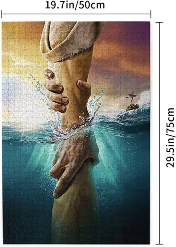 Vista 4 de Jesus Give Me Your Hand - Rompecabezas de 1000 piezas para adultos y niños, rompecabezas para adultos y niños, rompecabezas para adultos, juego