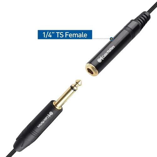Vista 5 de Cable Matters Paquete de 2 cables divisor TS macho a 2X TS hembra 1/4, 6 pulgadas