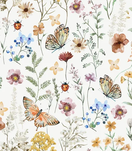 Vista 16 de Timeet Papel tapiz vintage para despegar y pegar, papel tapiz floral bohemio, papel de contacto de mariposa, papel de pared autoadhesivo extraíble