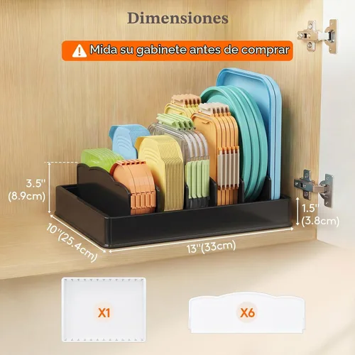 Vista 3 de Lifewit Kitchen Cabinet Organizer for Food Contanier Lid with 7 Sections