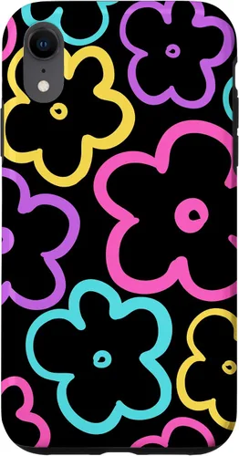 Vista 9 de Funda para iPhone 12 Mini con diseño de flores silvestres retro colorido negro floral