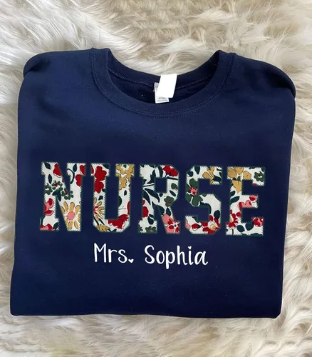 Vista 2 de Sudadera personalizada con diseño floral de otoño con diseño de Nana, para mamá, cumpleaños, Día de la Madre