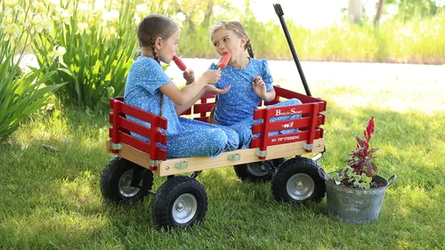 Vista 5 de Carreta Deportiva Berlin Flyer - Modelo F410 - Fabricada por Amish en Ohio, EE. UU. - Neumáticos antipinchazos de 10 pulgadas (Azul)