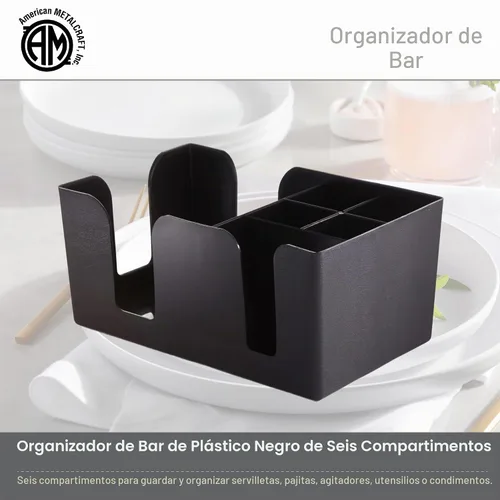 Vista 2 de American metalcraft BAR6 organizador plástico, color negro.