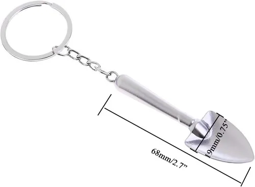 Vista 3 de Xiaoyztan 5 piezas mini aleación de pala colgante herramienta llavero decorativo llavero para bolso coche casa oficina, Pala.