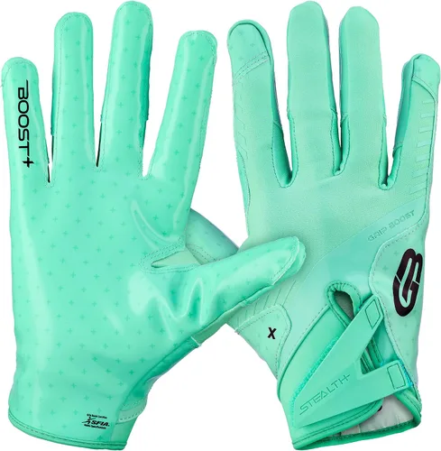 Vista 15 de Guantes de fútbol Grip Boost - Tecnología Stealth 6.0 Boost Plus adhesiva sólida - Guantes de fútbol para receptores amplios, tallas para hombres