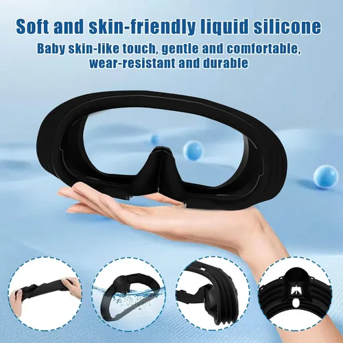 Vista 4 de VR Silicone Protective Cover Set Compatible with PlayStation VR2, PSVR2 Headset Cover & Silicone Face Cover & Lens Dust Cover & 2 Pack Controller