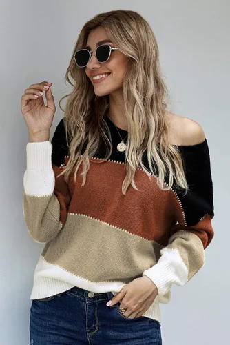 Vista 5 de ANCAPELION - Suéter casual para mujer sin botones prenda básica de invierno de manga larga cálida suéter tejido ajuste holgado
