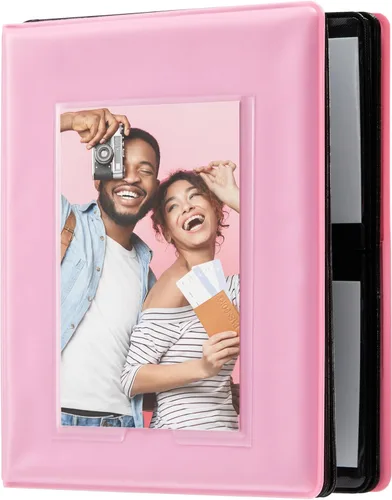 Vista 7 de Zink Álbum de fotos de 2 x 3 pulgadas, mini álbum de fotos de 64 bolsillos con cubierta transparente de ventana para papel fotográfico Zink Zero Ink