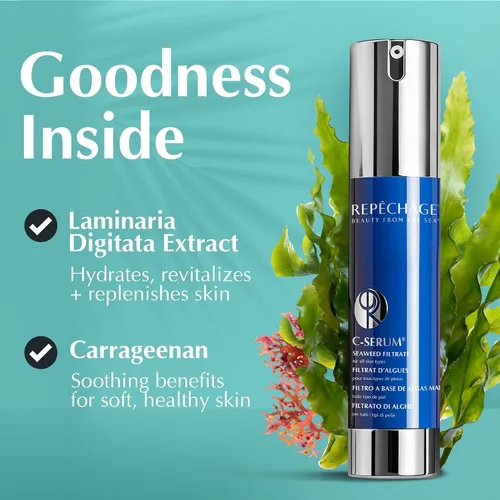 Vista 4 de Repechage C Serum - Suero facial de algas marinas, hidratación diaria antioxidante y rica en vitaminas para todo tipo de piel, textura ligera