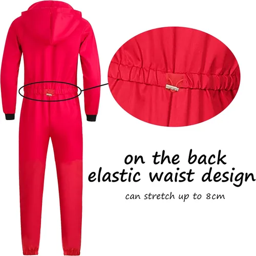 Vista 4 de Fairycece Red Jumpsuit Costume Halloween Coveralls