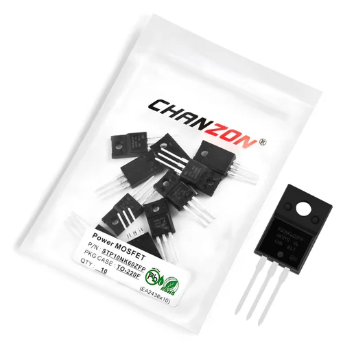 Vista 94 de Chanzon 2N60 TO-220AB NMOS MOS N-Channel Power MOSFET Transistor, alto voltaje y corriente nominal, (paquete de 10 unidades)