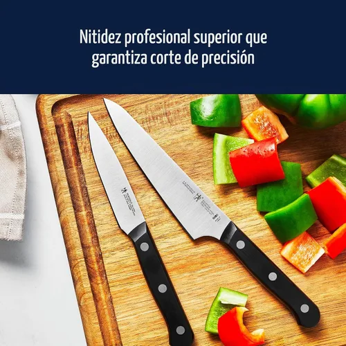 Vista 2 de HENCKELS Solution Razor-Sharp - Juego de cuchillos de chef compactos de 2 piezas, cuchillo de ingeniería alemana informado por más de 100 años