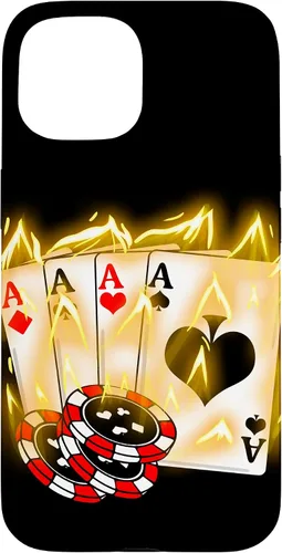 Vista 6 de Burning Four Aces Poker Cool Quad Aces Poker Player Gift Case for iPhone 17
