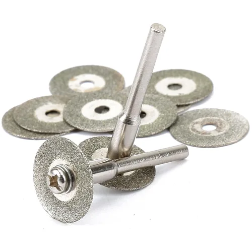Vista 4 de dophee Rueda de discos de corte de diamante 10pcs con 2 mandril Arbor, 1.575 in
