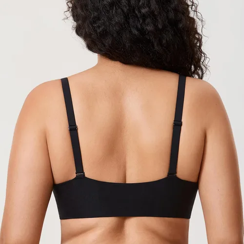 Vista 2 de DELIMIRA Women's Front Closure Seamless Lightly Padded Bra Underwire T-Shirt Plunge Bras