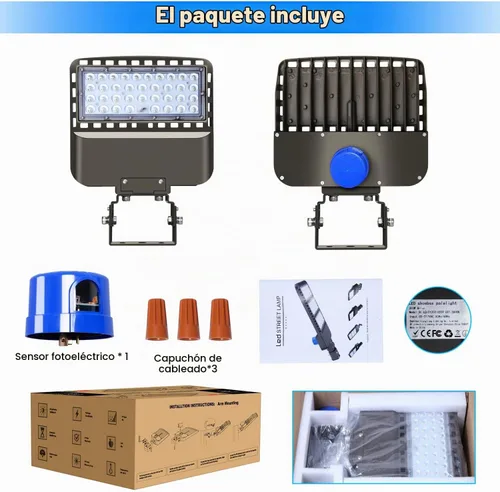 Vista 8 de 150W LED Parking lot Light, 22500LM 5000K Dusk to Dawn Wall Mount