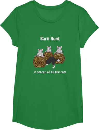 Vista 30 de Funny Barn Hunt - En busca de las ratas con Border Collie Camiseta, Negro