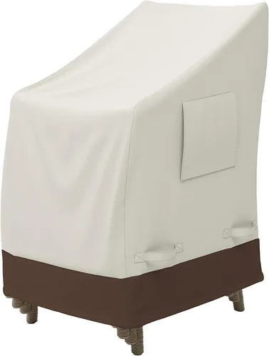 Vista 13 de Amazon Basics Cubierta de muebles de patio al aire libre para silla Adirondack, impermeable, anti-UV, duradera, beige/bronceado