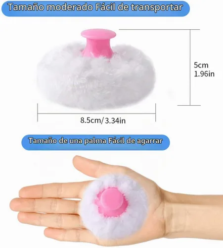Vista 2 de 2pcs-Baby Body Cosmetic Powder Puff Kit Esponja Caja Contenedor (Azul y Rosa)