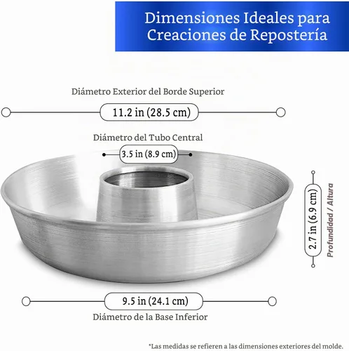 Vista 7 de Molde de flan con tapa, extra grande (10.5 x 3.2 pulgadas) y molde de aluminio para pasteles (11.2 pulgadas)