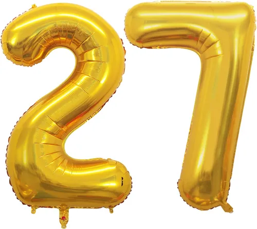 Vista 245 de Goer, conjunto de globos de papel aluminio para decoraciones de cumpleaños, globos de las letras de feliz cumpleaños y de números Oro
