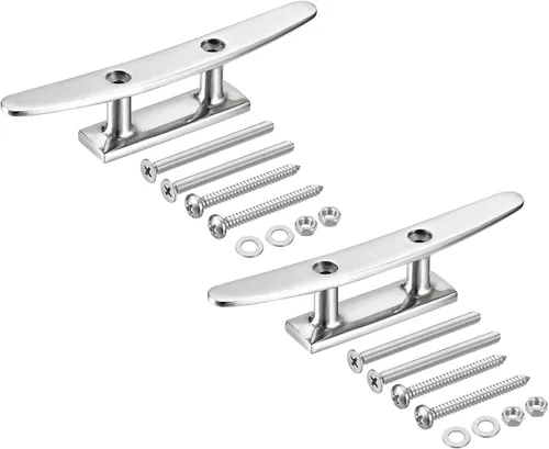 Vista 9 de uxcell Boat Cleat Open Base, 316 Stainless Steel Dock Cleat for Kayak Boat