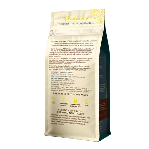 Vista 6 de Teeccino Chocolate Oscuro Prebiótico SuperBoost™ Alternativa al Café - Apoya los Probióticos con Café Herbal Sin Cafeína que Contiene 3 Prebióticos