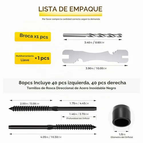 Vista 2 de WAYSKA Paquete de 80 barandillas de cable de acero inoxidable negro de 1/8