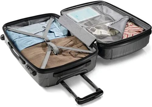 Vista 128 de Samsonite Winfield 2 Equipaje rígido con ruedas giratorias, Azul profundo, Juego de 3 piezas (20/24/28)