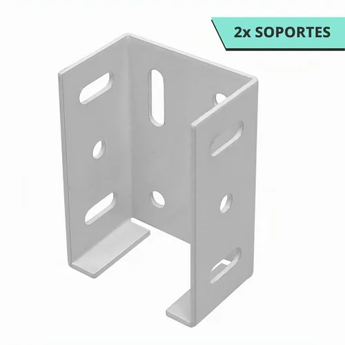 Vista 2 de Soporte de valla de aluminio resistente, 2 piezas