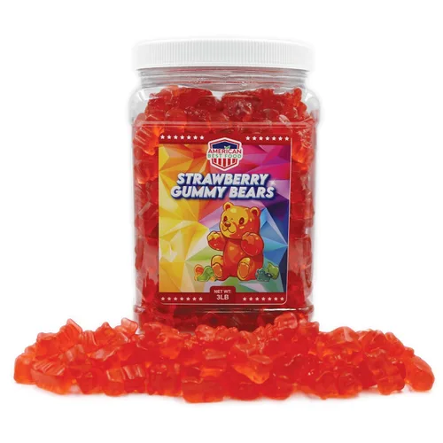 Vista 11 de Oso de goma de 3 libras en recipiente de plástico transparente (6 sabores)