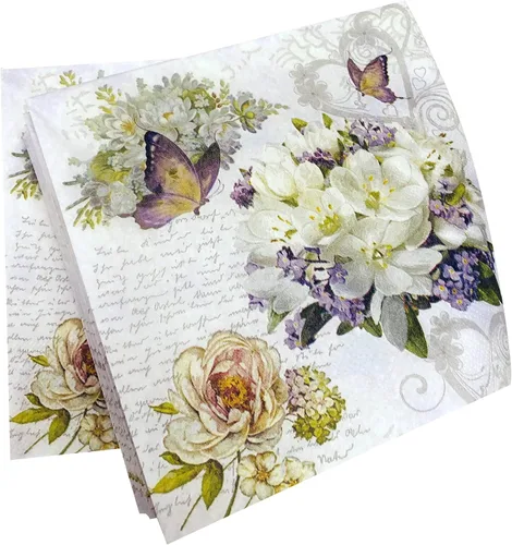 Vista 4 de Servilletas florales para el día de la madre, 20 unidades, 13 x 13 pulgadas, diseño floral, papel de San Valentín, decorativo, floral, almuerzo
