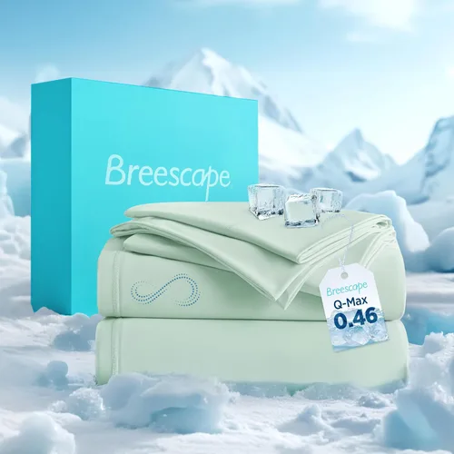Vista 14 de Breescape Cooling Sheets Twin XL Size - BlendTek Dry & Cool Technology Cooling Bed Sheets for Hot Sleepers and Night Sweats, Q-Max>0.46 Tech Twin XL