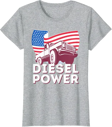 Vista 20 de Diesel Power American Flag - Camiseta de camioneta de mecánico diésel, Negro, S