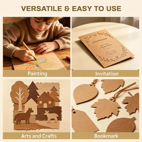 Vista 7 de 60 Sheets 8.5" x 11" Brown Cardstock, 6 Assorted Shades 250GSM/92lb Thick Construction Paper for Printer, Card Making, DIY Crafts, Scrapbooking
