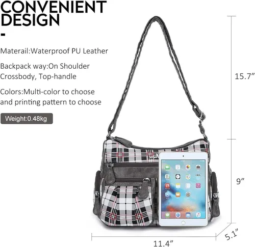 Vista 3 de Angel Kiss Bolsos cruzados para mujer, bolsos de hombro y monederos medianos de piel sintética Ladies, Medium, Faux Leather