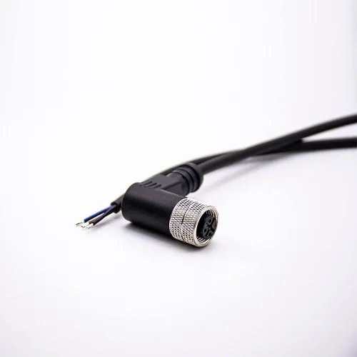 Vista 5 de Elecbee Conector M12 A-Code Cable sobremoldeado de ángulo recto de cabeza hembra única (cable de 3 pines de 16.4 ft/16.4 pies)