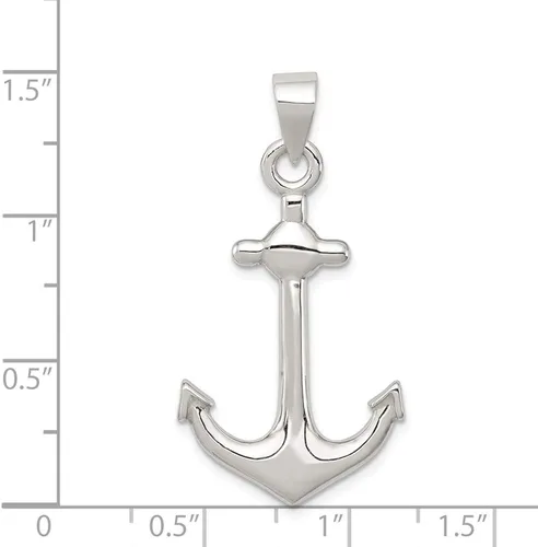 Vista 2 de Colgante de plata de ley 925 para hombre con ancla 1.299in x 0.787in