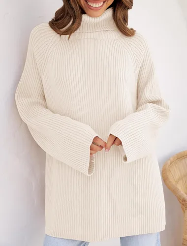 Vista 7 de ZESICA Women's 2024 Winter Sweaters Oversized Turtleneck Long Sleeve Chunky Knitted Pullover Sweater Jumper Tops