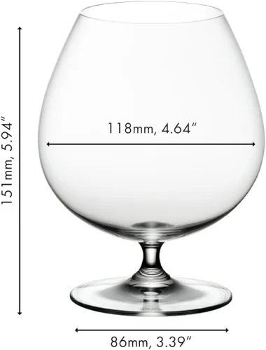 Vista 4 de Riedel Vinum 6416/18 - Juego de 2 copas de brandy, aptas para lavavajillas, color marrón