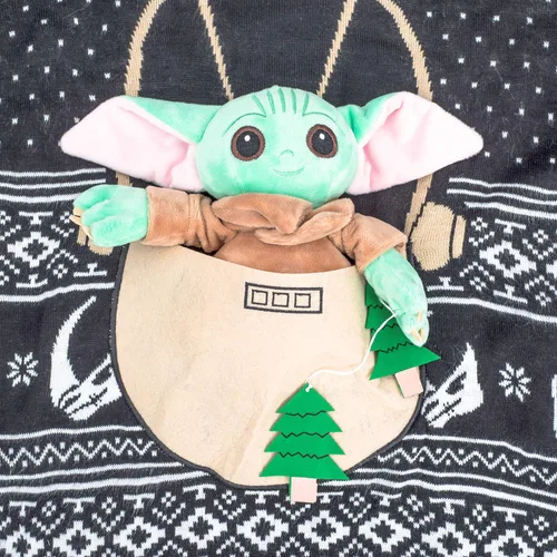 Vista 5 de Star Wars Baby Yoda The Child Forces Trees Ugly Christmas Sweater Negro