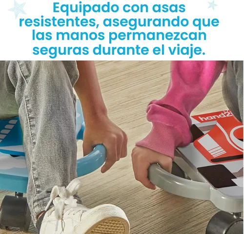 Vista 5 de hand2mind Patinete Rojo Speedway Racer, Patinete de Piso, Juguetes de Movimiento Grueso, Equipo de Ejercicio y Educación Física para Niños, Juguetes